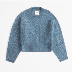 Abercrombie & Fitch Cable Crew Dolman Sweater XXS/XS - Blue